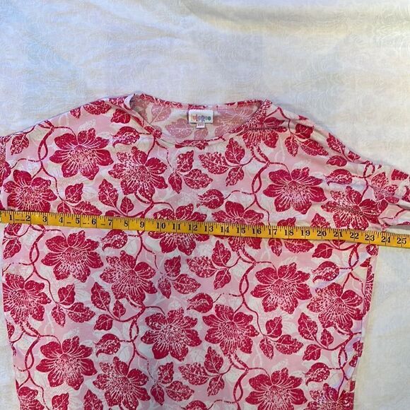 LuLaRoe buttery soft Irma tunic High Low Floral Size XXS Womens Pink White - Picture 5 of 8